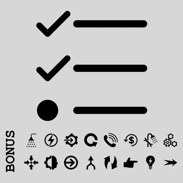 Liste de contrôle Icône vectorielle plate avec bonus — Image vectorielle