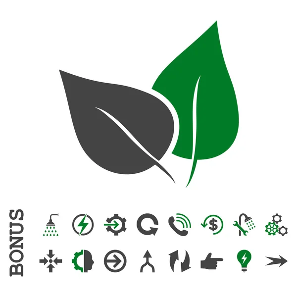 Flora planta plana Vector icono con bono — Archivo Imágenes Vectoriales