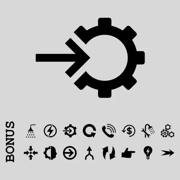 COG integráció lapos Vector Icon bónusz — Stock Vector