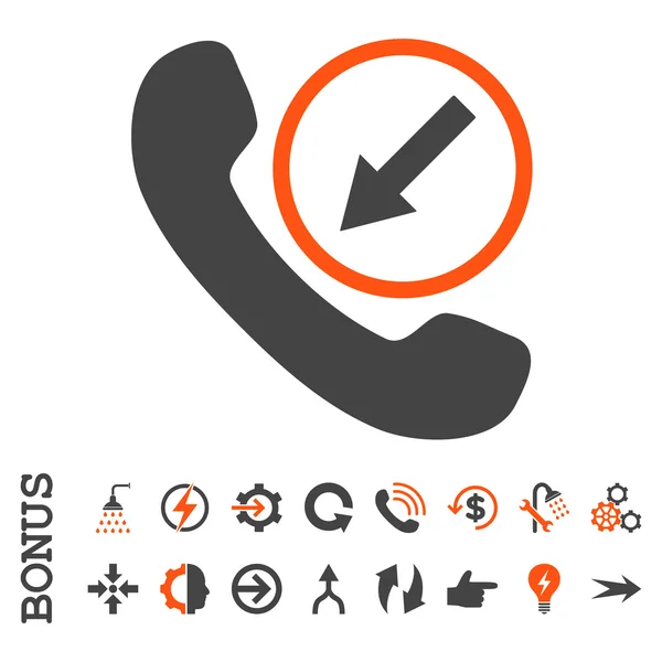 Icono de Vector plano de llamada entrante con bono — Archivo Imágenes Vectoriales