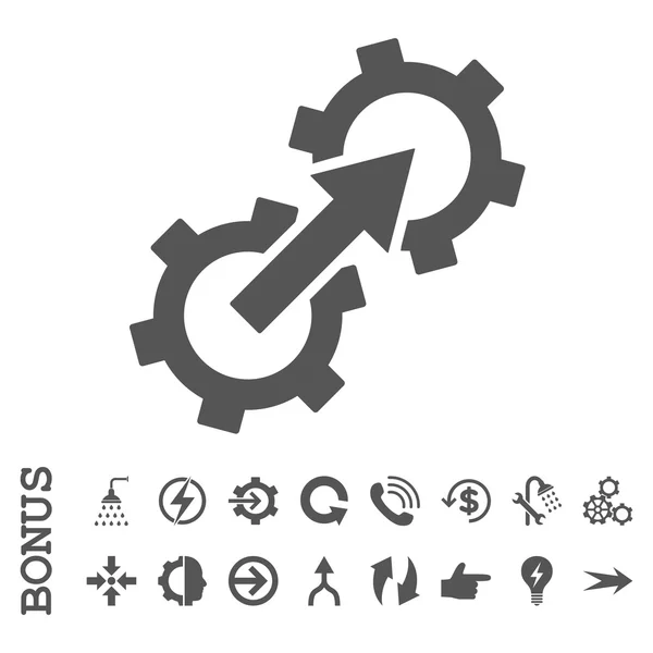 Gear integráció lapos Vector Icon bónusz — Stock Vector