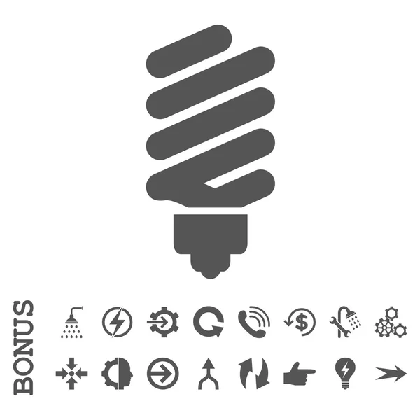 Leuchtstoffröhren flache Vektor-Symbol mit Bonus — Stockvektor