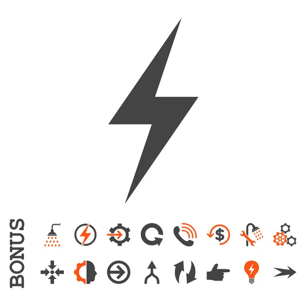 Electricity Flat Vector Icon With Bonus — Stock Vector