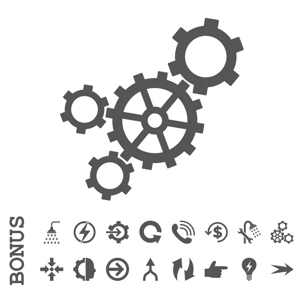 Mechanismus flaches Vektorsymbol mit Bonus — Stockvektor