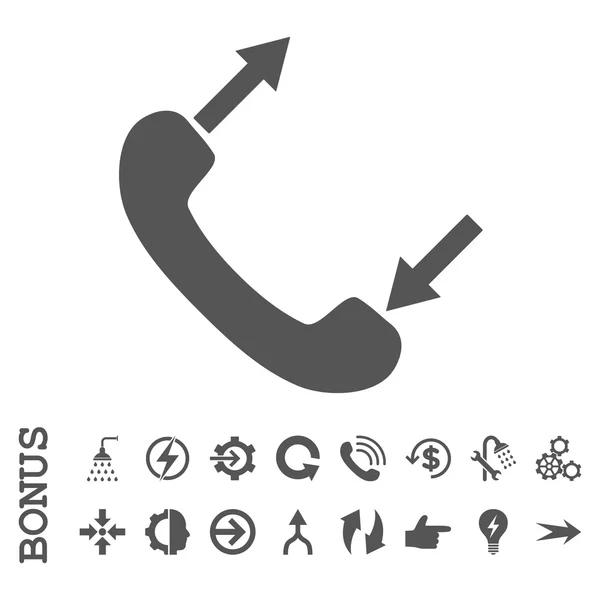 Telefon talar platt vektor ikon med Bonus — Stock vektor
