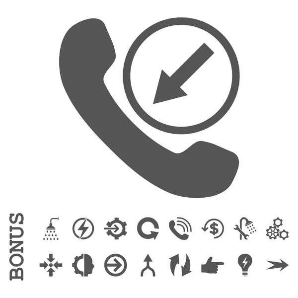 Incoming Call Flat Vector Icon With Bonus — Stock Vector