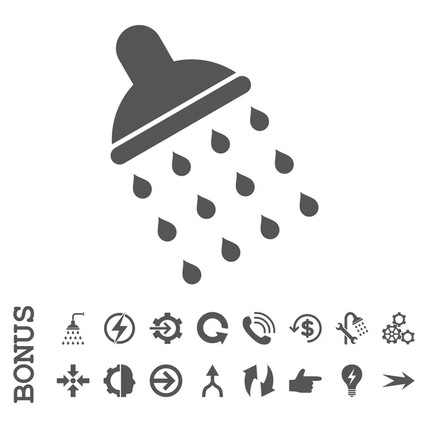Shower Flat Vector Icon With Bonus — Stock Vector