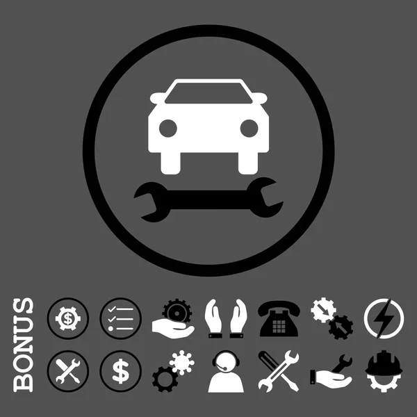 Car Repair Flat Rounded Vector Icon com bônus —  Vetores de Stock