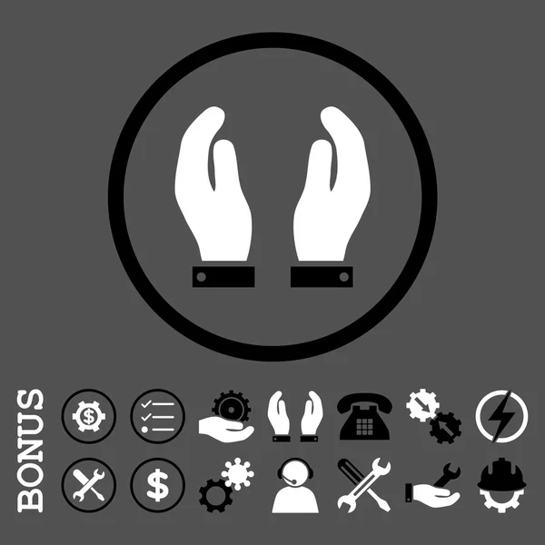 Pielęgnacja rąk płaskie wektor zaokrąglona ikona z Bonus — Wektor stockowy