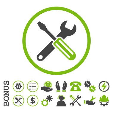 Bonus ile seçenekleri düz yuvarlak vektör simgesi