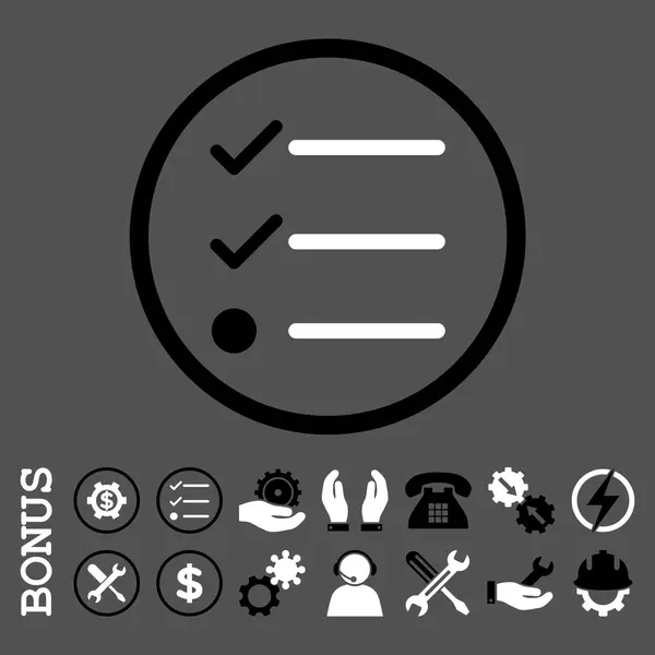 Checklist Flat Rounded Vector Icon dengan Bonus - Stok Vektor