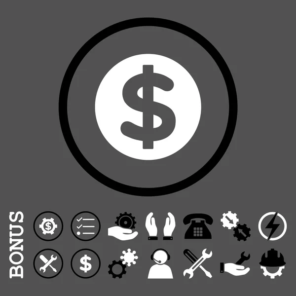 Financer l'icône vectorielle arrondie plate avec bonus — Image vectorielle