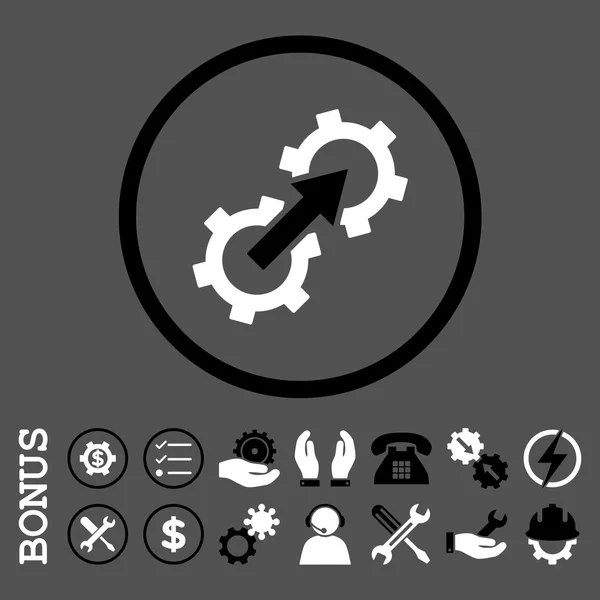 Gear integráció sima lekerekített Vector Icon bónusz — Stock Vector