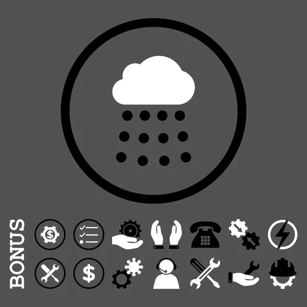 Eső felhő sima lekerekített Vector Icon bónusz — Stock Vector