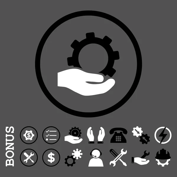 Usługi z płaskim wektor zaokrąglona ikona z Bonus — Wektor stockowy