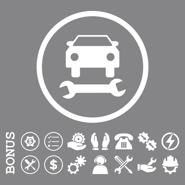 Car Repair Flat Rounded Vector Icon com bônus — Vetor de Stock