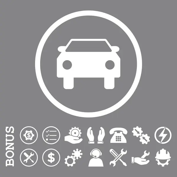 Auto plat afgeronde Vector Icon met Bonus — Stockvector