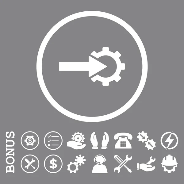 COG integráció sima lekerekített Vector Icon bónusz — Stock Vector