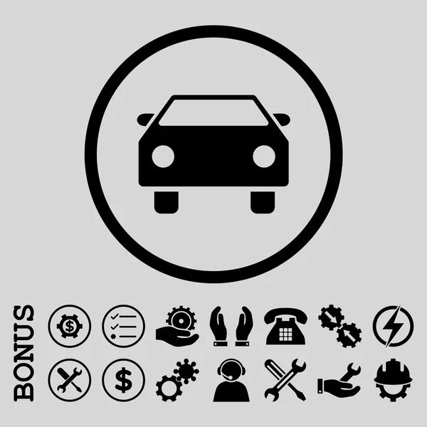 Auto ploché zaoblené vektorové ikony s bonusem — Stockový vektor