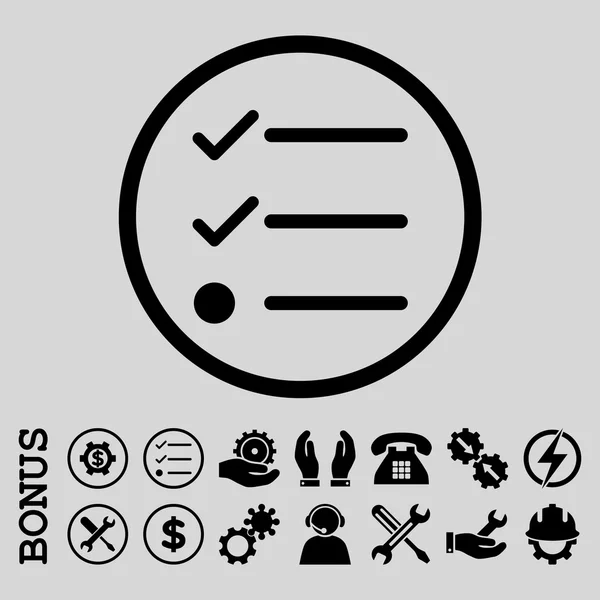 Checklist Flat Rounded Vector Icon dengan Bonus - Stok Vektor