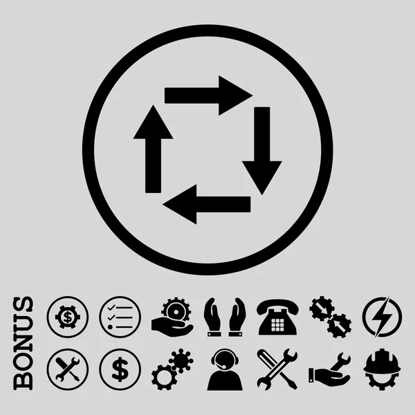 Krążenie Arrows płasko zaokrąglone wektor ikona z Bonus — Wektor stockowy