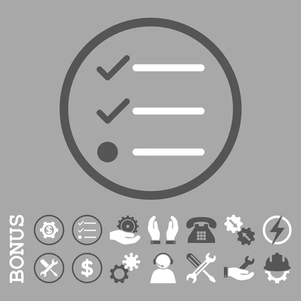 Checklist Flat Rounded Vector Icon dengan Bonus - Stok Vektor