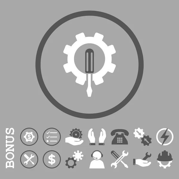 Engineering Flat Rounded Vector Icon With Bonus - Stok Vektor