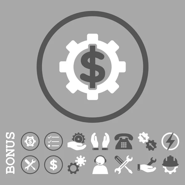 Options financières Icône vectorielle arrondie plate avec bonus — Image vectorielle