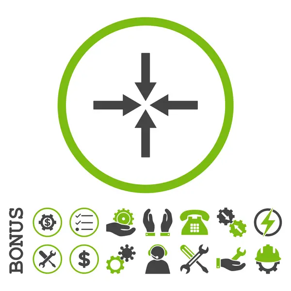 Flechas de impacto plano redondeado Vector icono con bonificación — Vector de stock