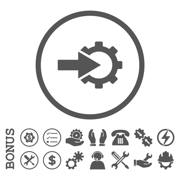 COG integráció sima lekerekített Vector Icon bónusz — Stock Vector