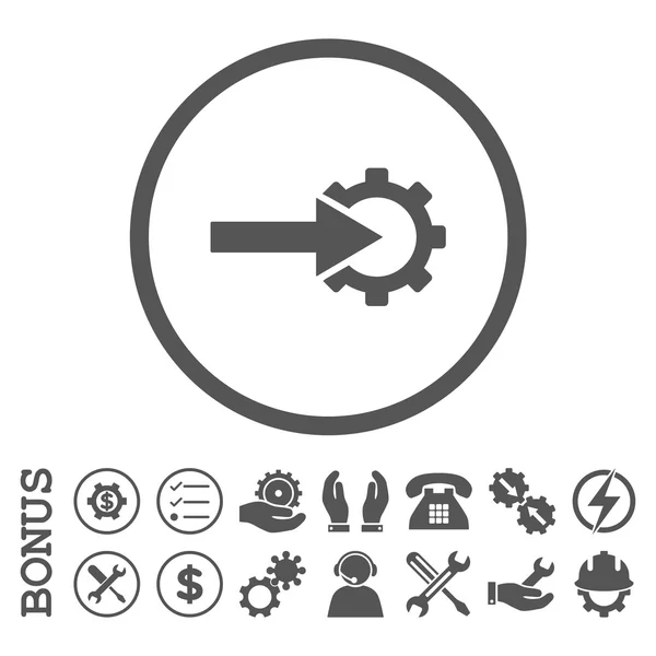 COG integráció sima lekerekített Vector Icon bónusz — Stock Vector