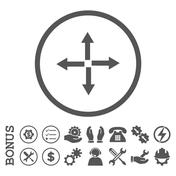 Rozwiń ikonę płaskie wektor zaokrąglone strzałki z Bonus — Wektor stockowy