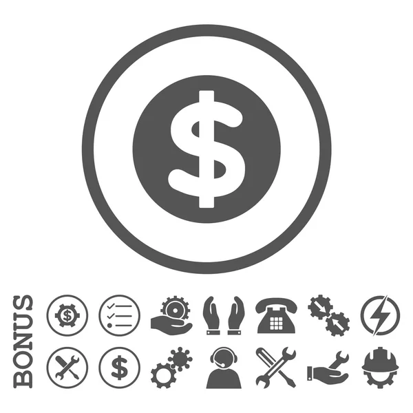 Financiën plat afgeronde Vector Icon met Bonus — Stockvector