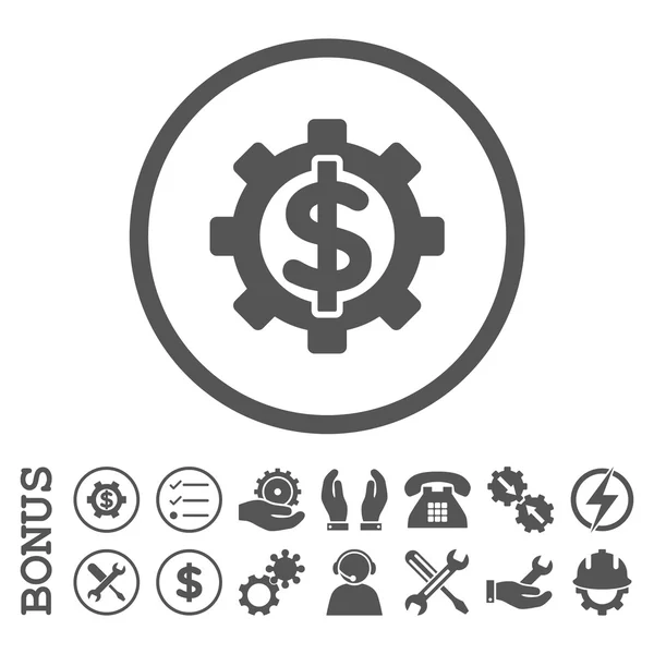Ekonomiskt alternativ platta rundade vektor ikonen med Bonus — Stock vektor