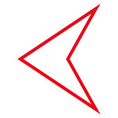 Ok ucu sol kontur vektör simgesi