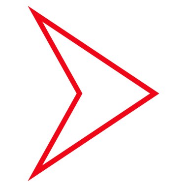 Ok ucu sağ kontur vektör simgesi