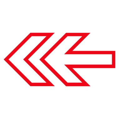 Yön sol ince çizgi vektör simgesi