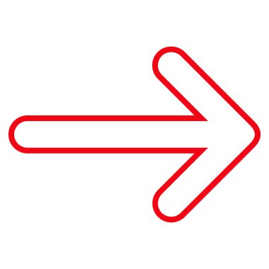 Ok sağ anahat vektör simgesi yuvarlak