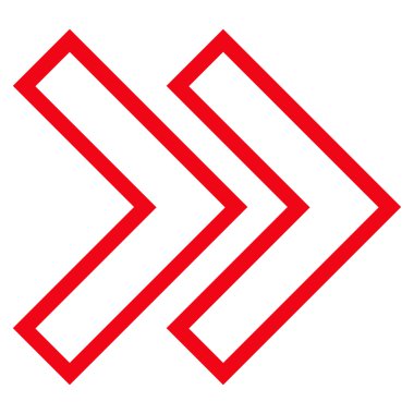 Üst karakter doğru anahat vektör simgesi