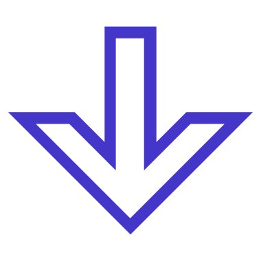 Kontur vektör simgesi aşağı ok