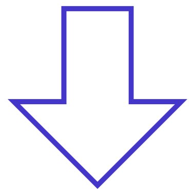 Kontur vektör simgesi aşağı ok