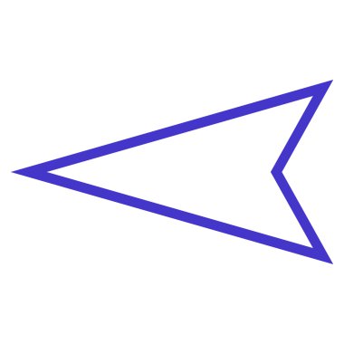 İşaretçi sol kontur vektör simgesi