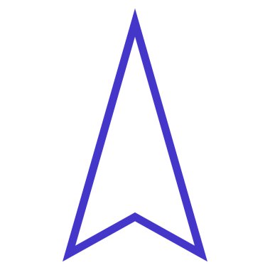 İşaretçi yukarı anahat vektör simgesi