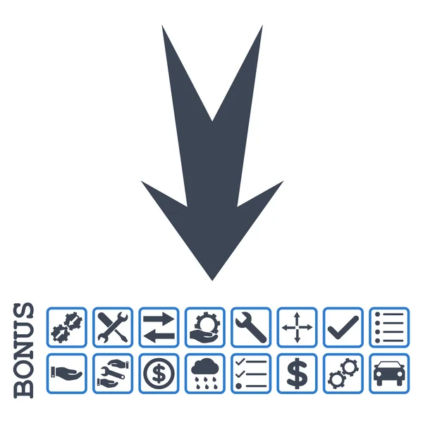 Arrow Down Flat Vector Icon With Bonus — Stock Vector