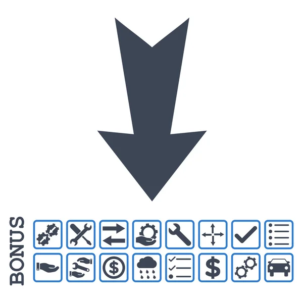 보너스와 함께 평면 벡터 아이콘 아래쪽 화살표 — 스톡 벡터