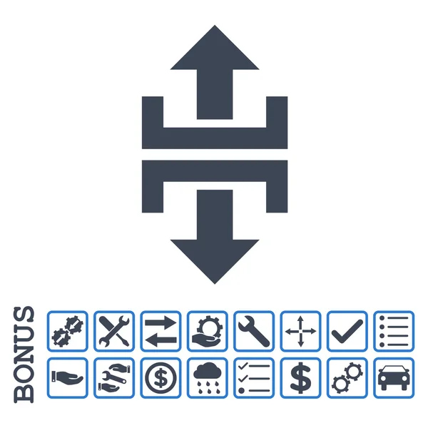 Dividir dirección vertical plana Vector icono con bono — Archivo Imágenes Vectoriales