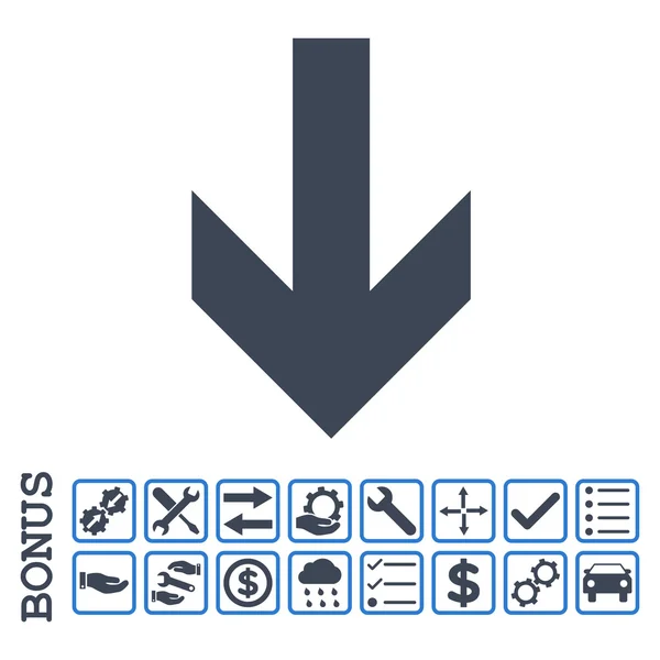 Arrow Down Flat Vector Icon With Bonus — Stock Vector