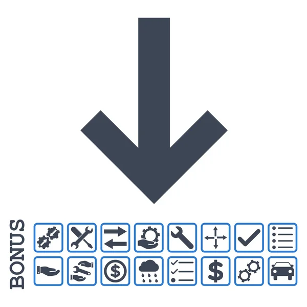 보너스와 함께 평면 벡터 아이콘 아래쪽 화살표 — 스톡 벡터