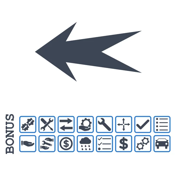 Flecha izquierda plana Vector icono con bono — Archivo Imágenes Vectoriales