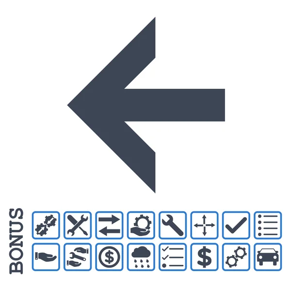 Flecha izquierda plana Vector icono con bono — Archivo Imágenes Vectoriales